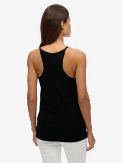 Superdry Studios Strappy Cotton Blend Vest, Black - view 2, Black