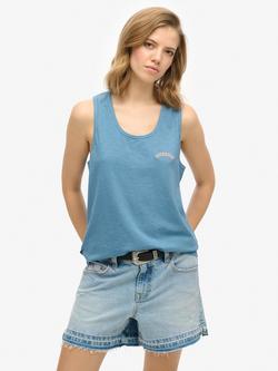 Superdry Essential Logo Garment Dye Vest, Copen Blue, Copen Blue