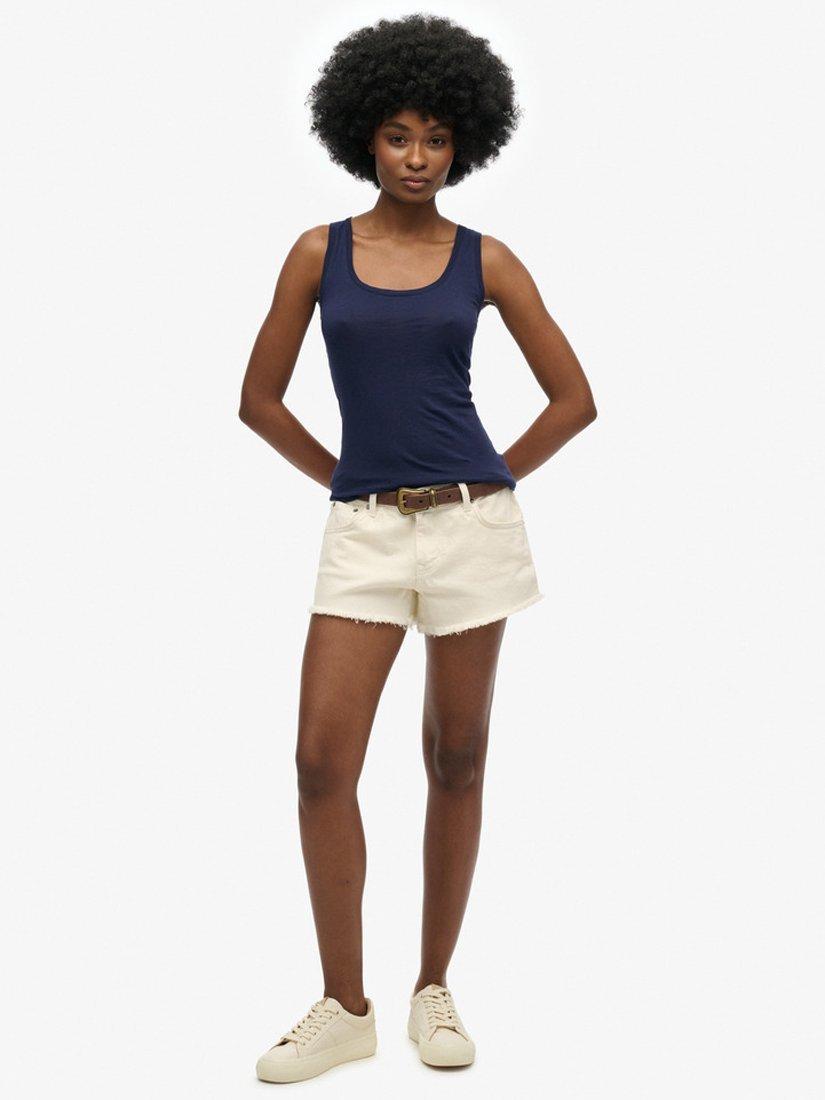 Product image 3 of 4, which shows Superdry Studios Lightweight Organic Cotton Racer Vest Top, Rich Navy, 8