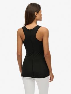 Superdry Studios Lightweight Organic Cotton Racer Vest Top - view 2, Washed Black
