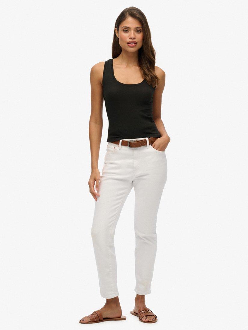 Product image 3 of 5, which shows Superdry Studios Lightweight Organic Cotton Racer Vest Top, Washed Black, 8