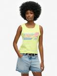 Superdry Outdoor Stripe Scoop Neck Tank Top, Dry Fluro Yellow
