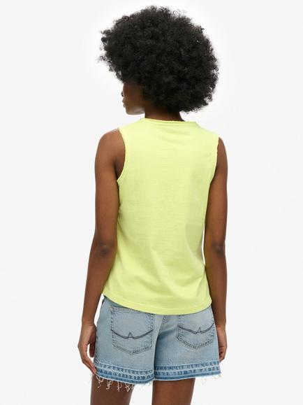 Superdry Outdoor Stripe Scoop Neck Tank Top, Dry Fluro Yellow - view 2, Dry Fluro Yellow