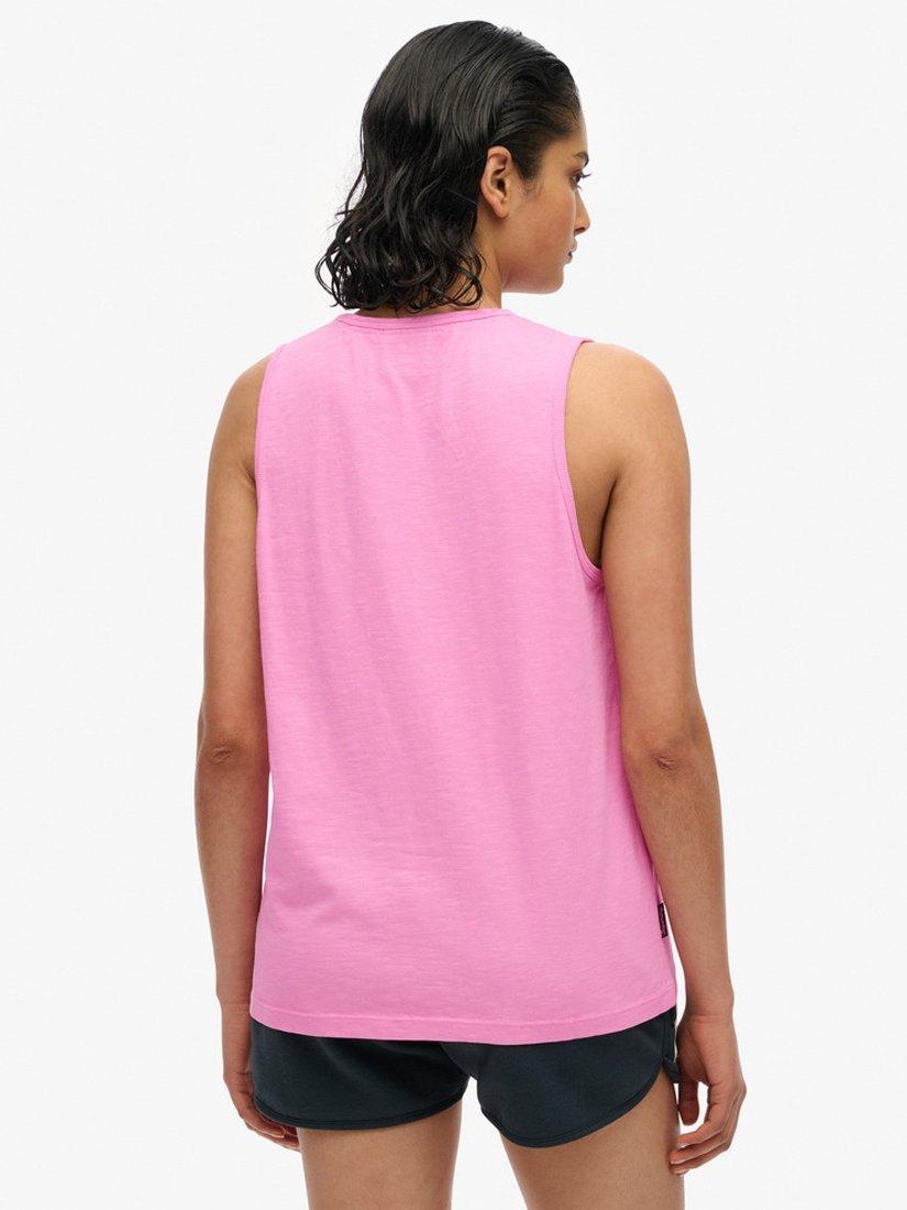 Product image 2 of 4, which shows Superdry Outdoor Stripe Scoop Neck Tank Top, Pink, 8