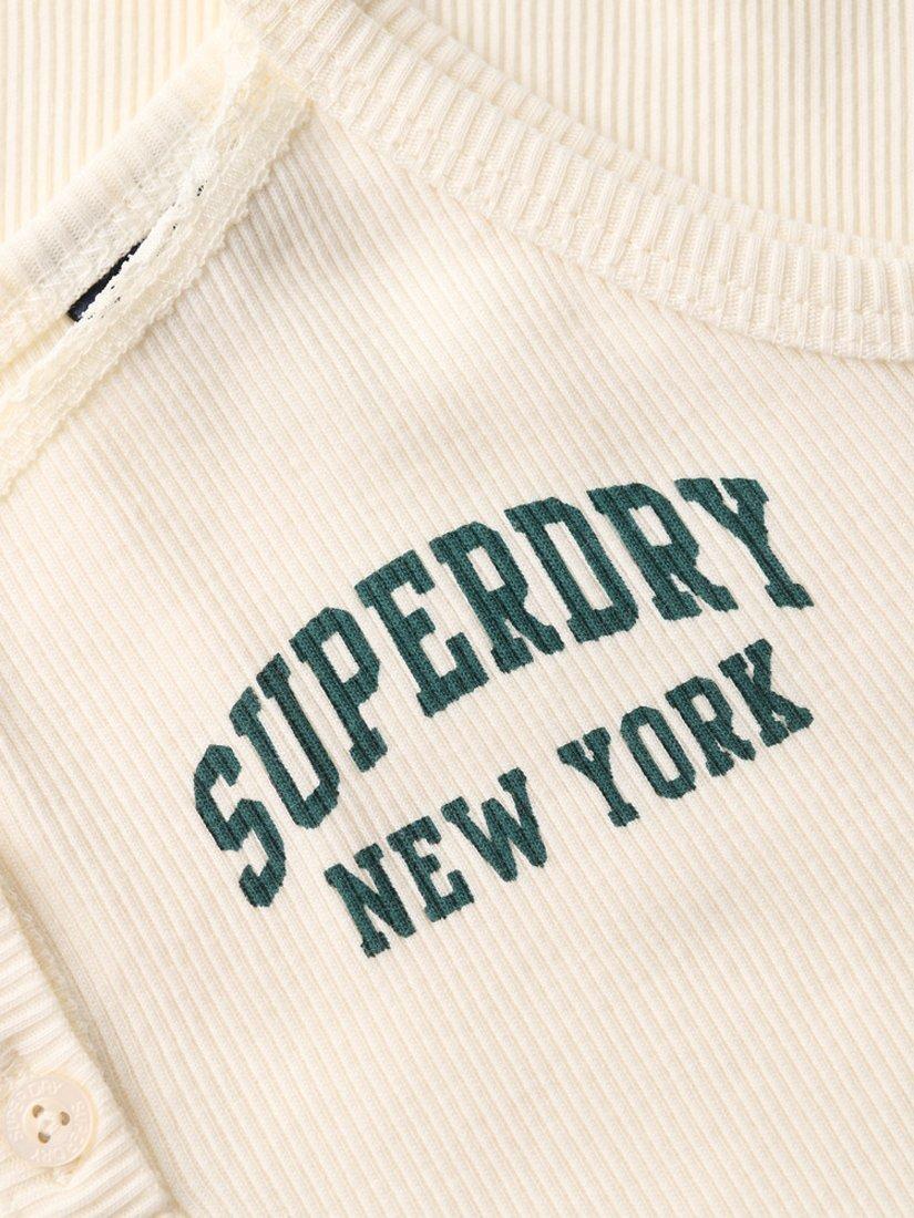 Product image 5 of 5, which shows Superdry Athletic Essentials Button Cami Top, Off White, 8