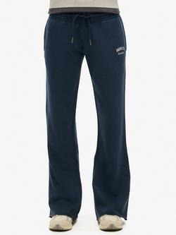 Superdry Athletic Essentials Low Rise Flare Joggers, Richest Navy - view 2, Richest Navy