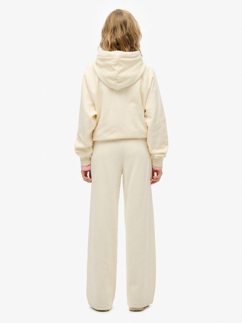 Product image 2 of 5, which shows Superdry Essential Logo Wide Leg Joggers, Desert Bone White, 8