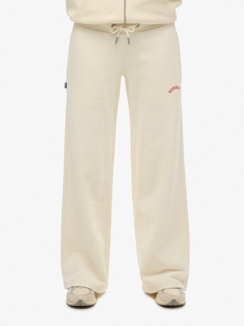 Product image 4 of 5, which shows Superdry Essential Logo Wide Leg Joggers, Desert Bone White, 8