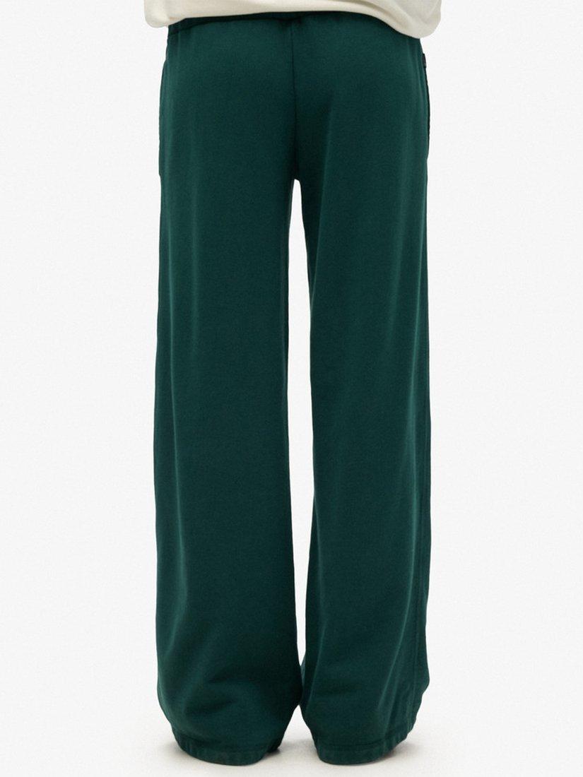Product image 5 of 6, which shows Superdry Essential Logo Wide Leg Joggers, Dark Pine Green, 8
