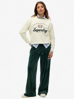 Superdry Country Club Velour Joggers, Enamel Green, Enamel Green