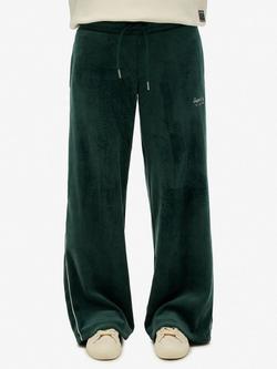 Superdry Country Club Velour Joggers, Enamel Green - view 2, Enamel Green