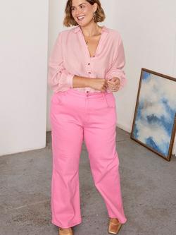 Never Fully Dressed Scallop Pocket Jeans, Pink, Pink