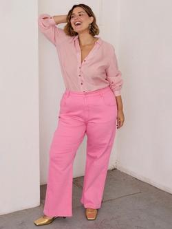 Never Fully Dressed Scallop Pocket Jeans, Pink - view 2, Pink