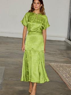 Never Fully Dressed Erin Jacquard Print Dress, Lime, Lime