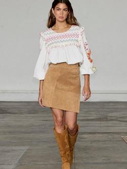 Never Fully Dressed Maisie Embroidered Top, White, White