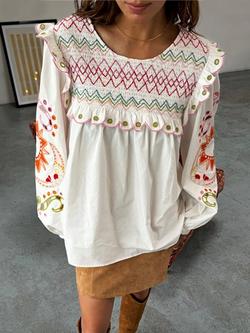 Never Fully Dressed Maisie Embroidered Top, White - view 2, White