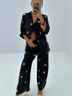 Never Fully Dressed Elissa Print Trousers, Black/Multi - view 2, Black/Multi