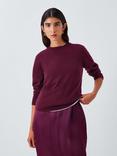 John Lewis Crew Neck Cashmere Jumper, Burgundy