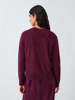 John Lewis Cashmere Crew Neck Jumper - view 2, Burgundy
