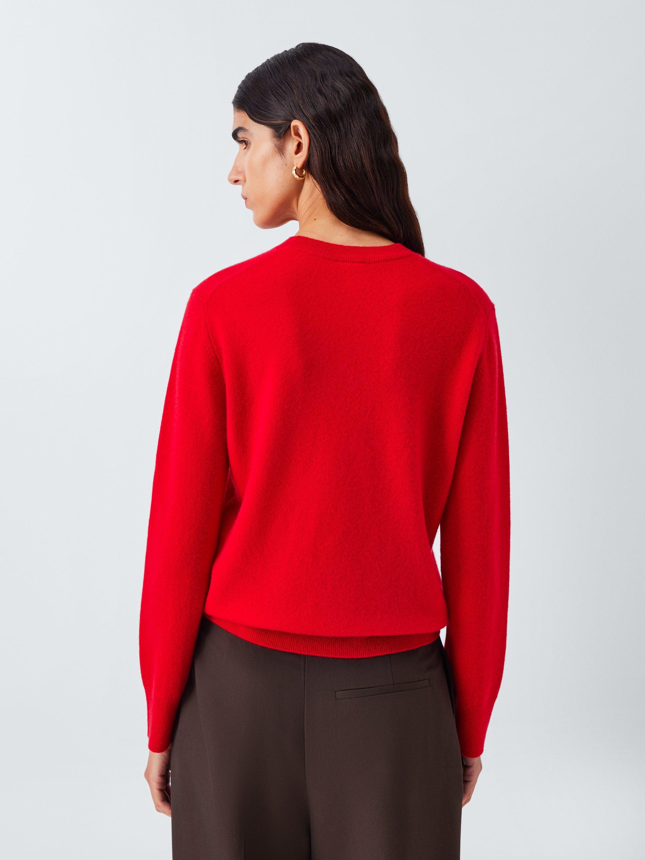 Product image 2 of 7, which shows John Lewis Cashmere Crew Neck Jumper, Red, 12