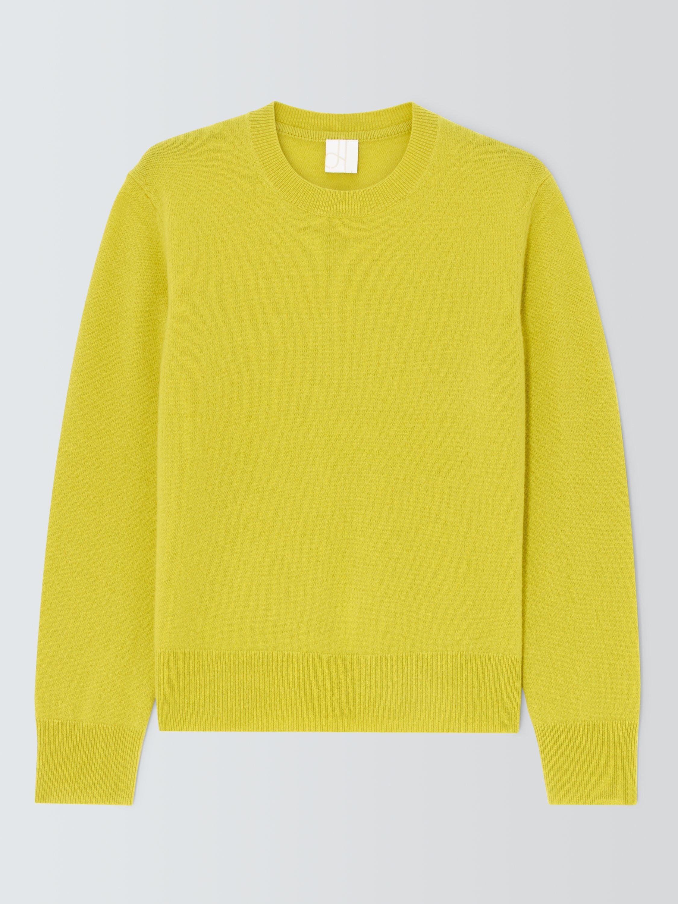 Product image 3 of 6, which shows John Lewis Crew Neck Cashmere Jumper, Lime, 8