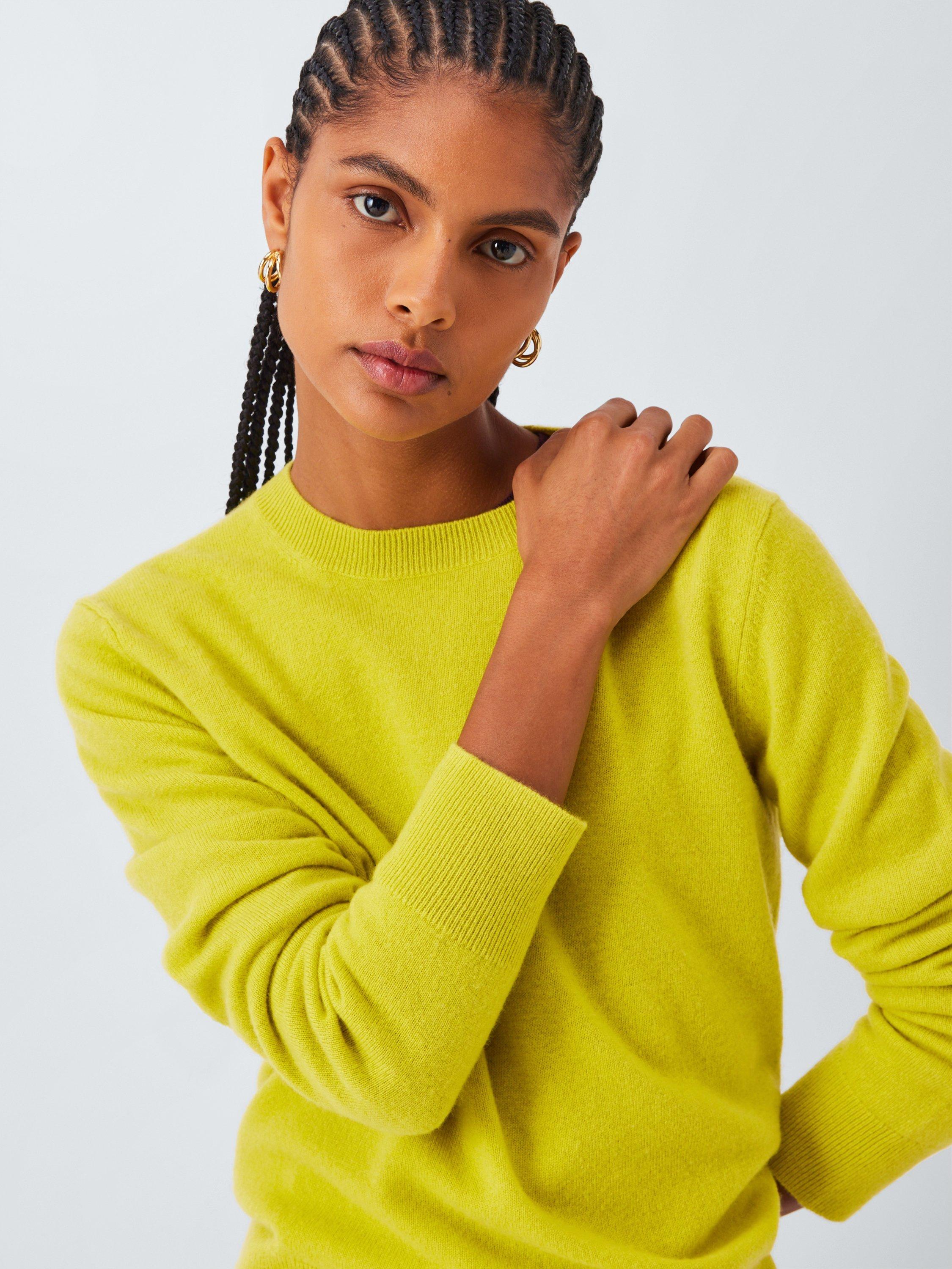 Product image 5 of 6, which shows John Lewis Crew Neck Cashmere Jumper, Lime, 8