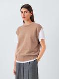 John Lewis Cashmere Sleeveless Knit Vest, Camel