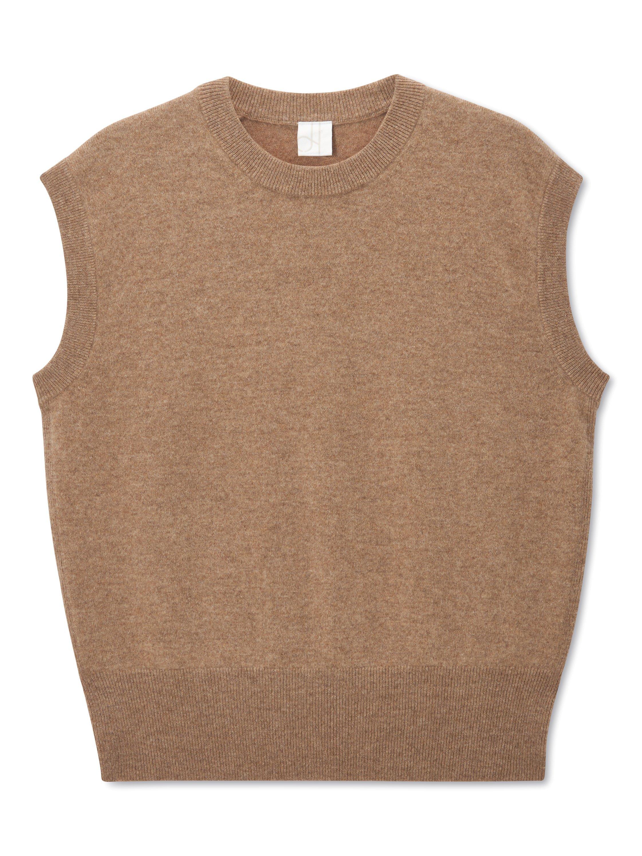 Product image 5 of 7, which shows John Lewis Cashmere Sleeveless Knit Vest, Camel, XS