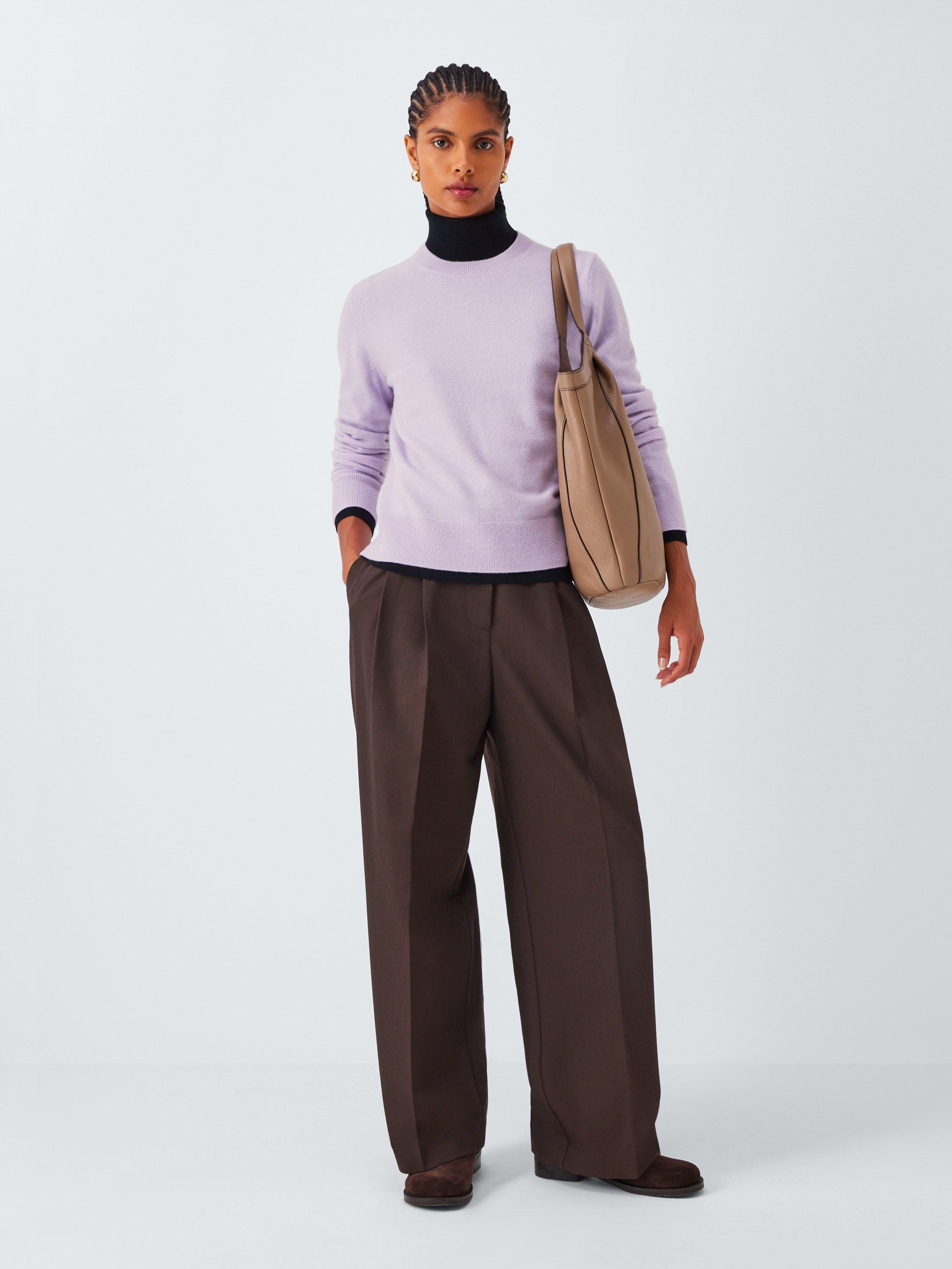 Product image 4 of 6, which shows John Lewis Crew Neck Cashmere Jumper, Lilac, 8