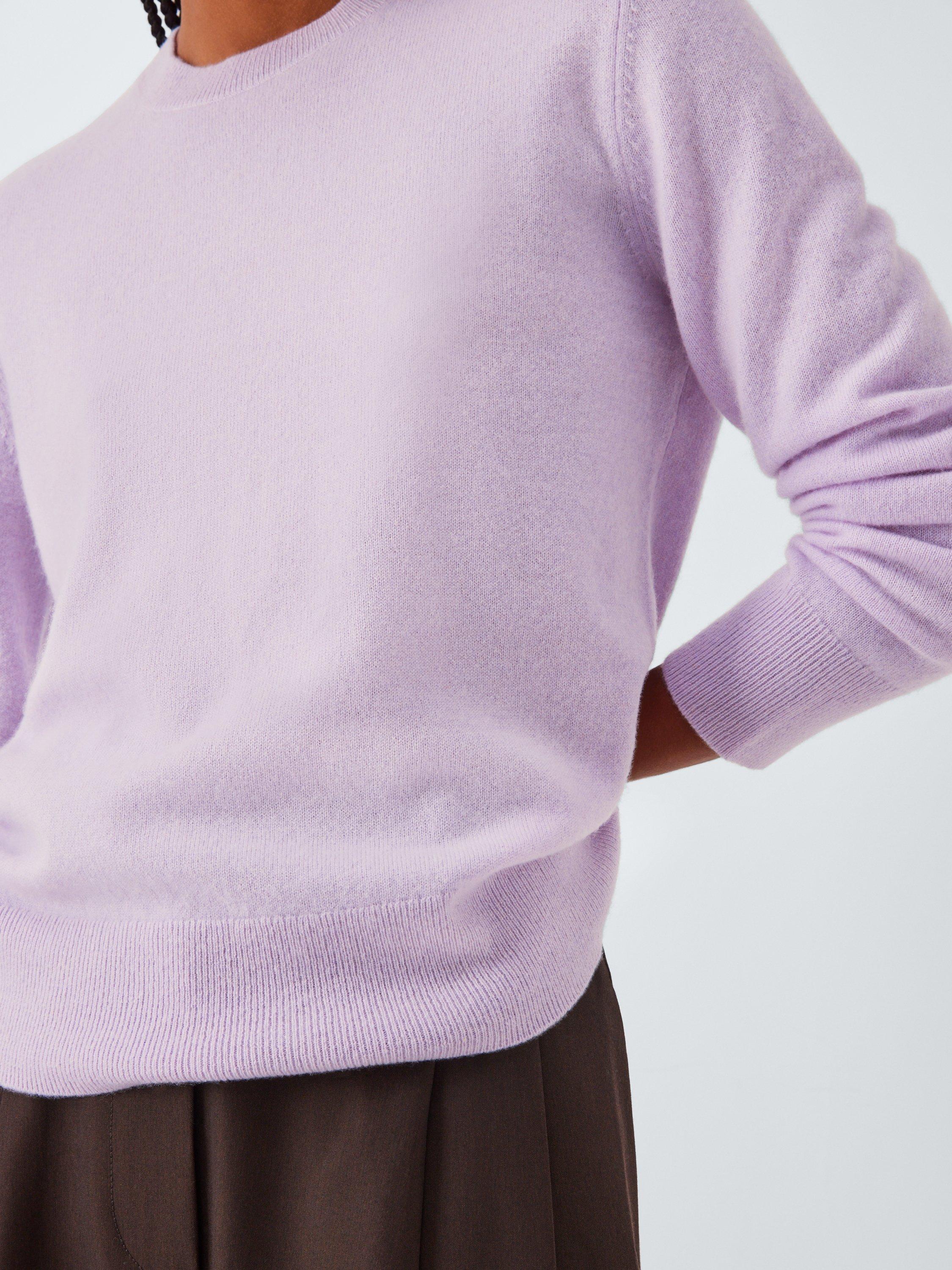 Product image 6 of 6, which shows John Lewis Crew Neck Cashmere Jumper, Lilac, 8