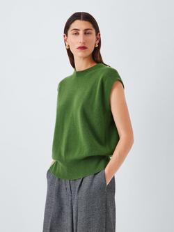 John Lewis Cashmere Sleeveless Knit Vest, Mid Green