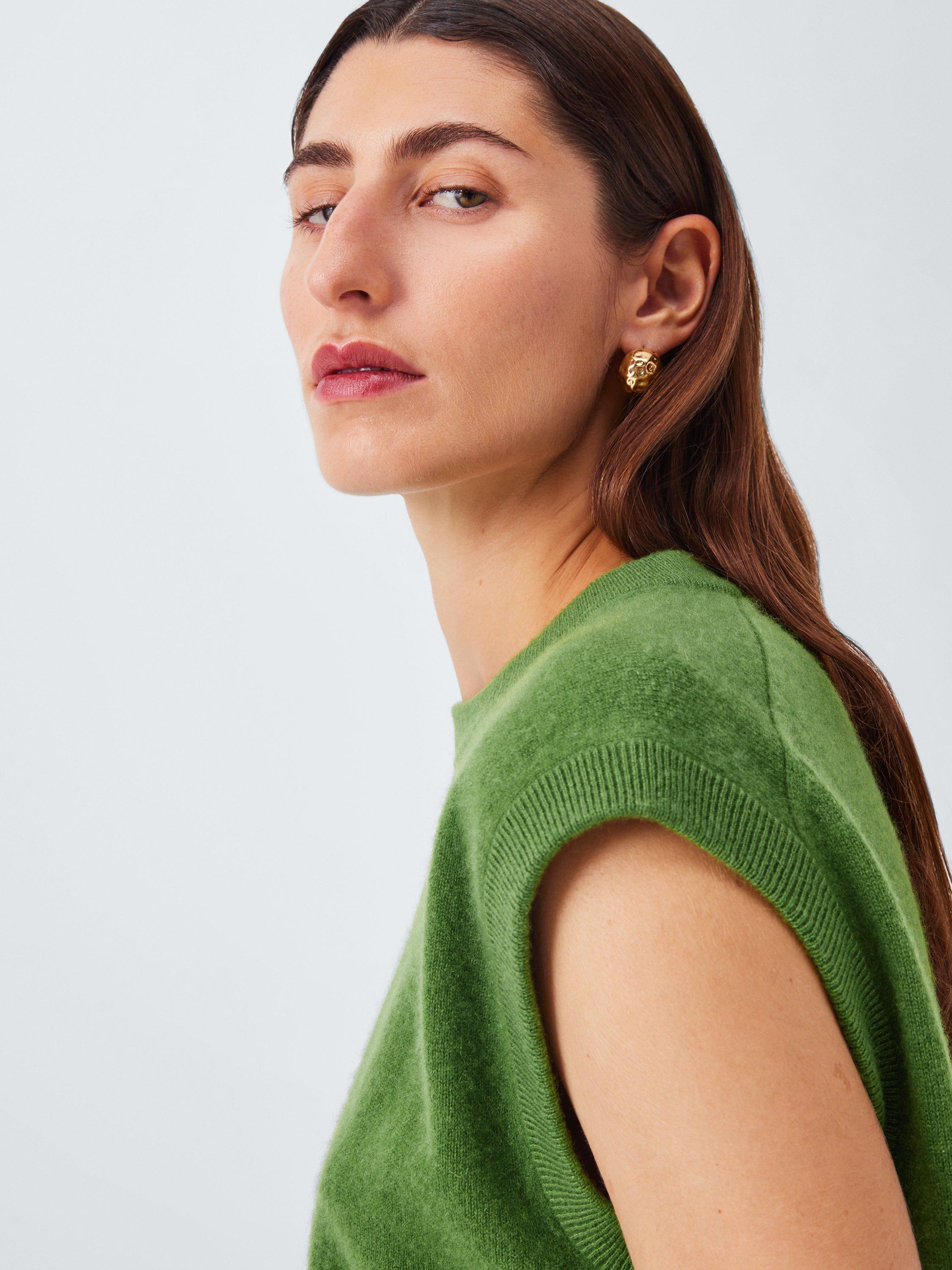 Product image 5 of 6, which shows John Lewis Cashmere Sleeveless Knit Vest, Mid Green, XS