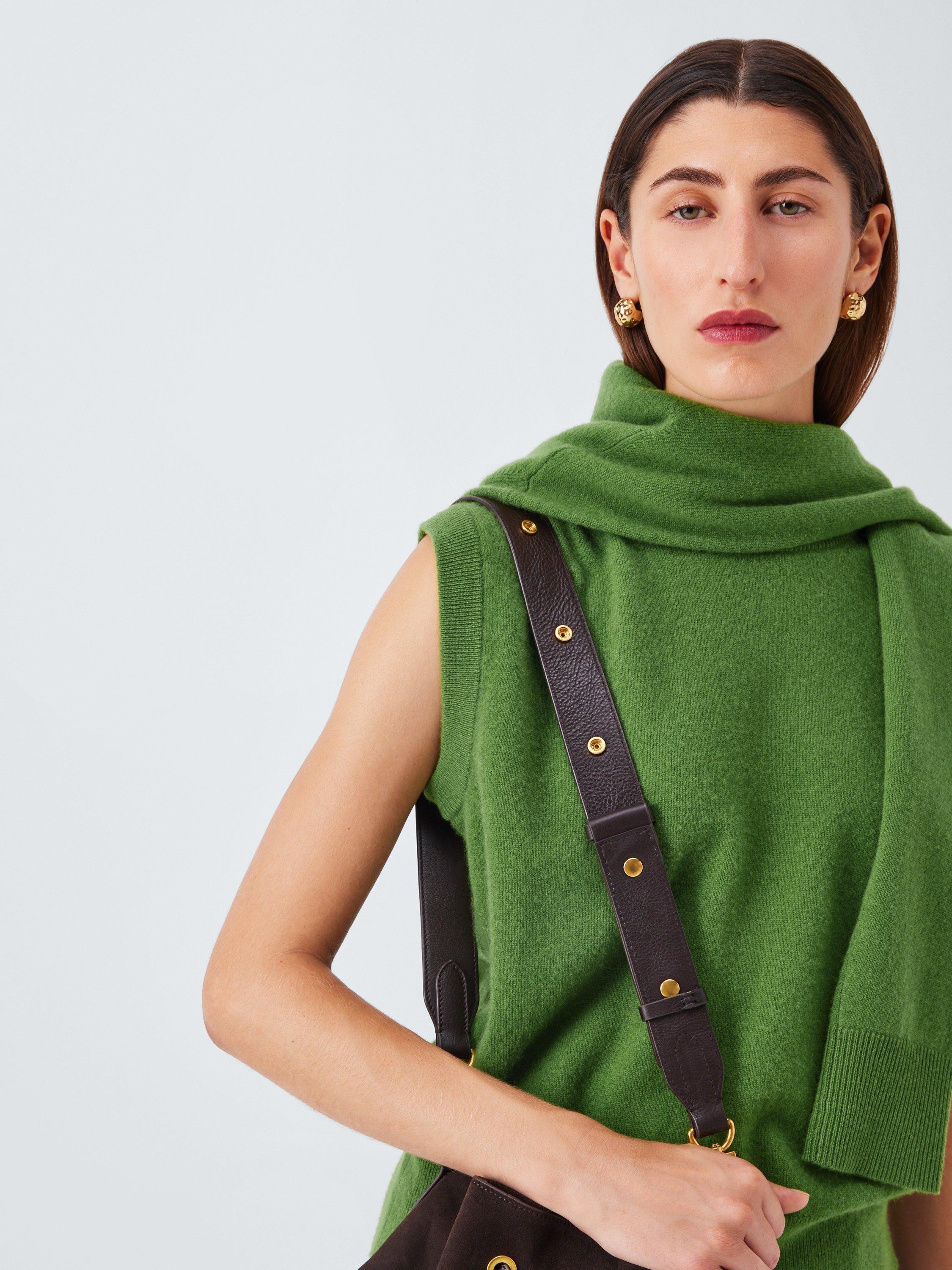 Product image 6 of 6, which shows John Lewis Cashmere Sleeveless Knit Vest, Mid Green, XS