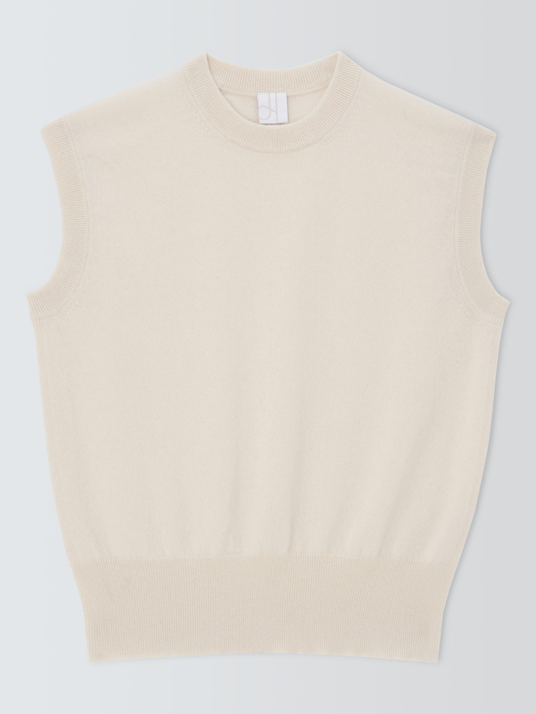 Product image 4 of 6, which shows John Lewis Cashmere Sleeveless Knit Vest, Ecru, XS