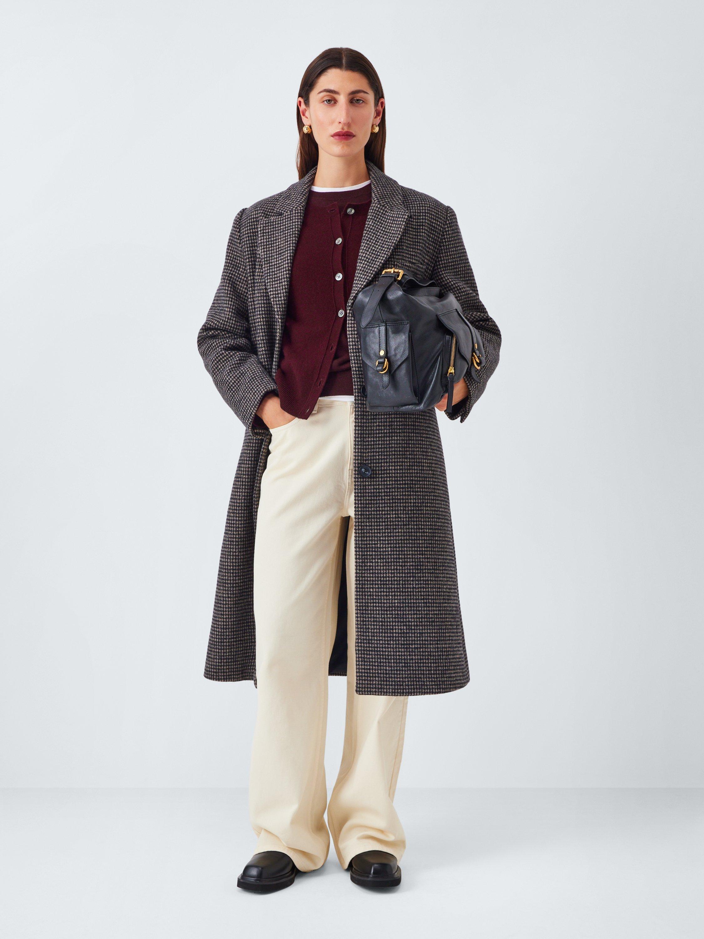 Product image 4 of 7, which shows John Lewis Cashmere Crew Neck Cardigan, Burgundy, 10