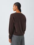 John Lewis Cashmere V-Neck Cardigan, Chocolate