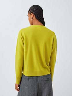 John Lewis Cashmere V-Neck Cardigan - view 2, Lime