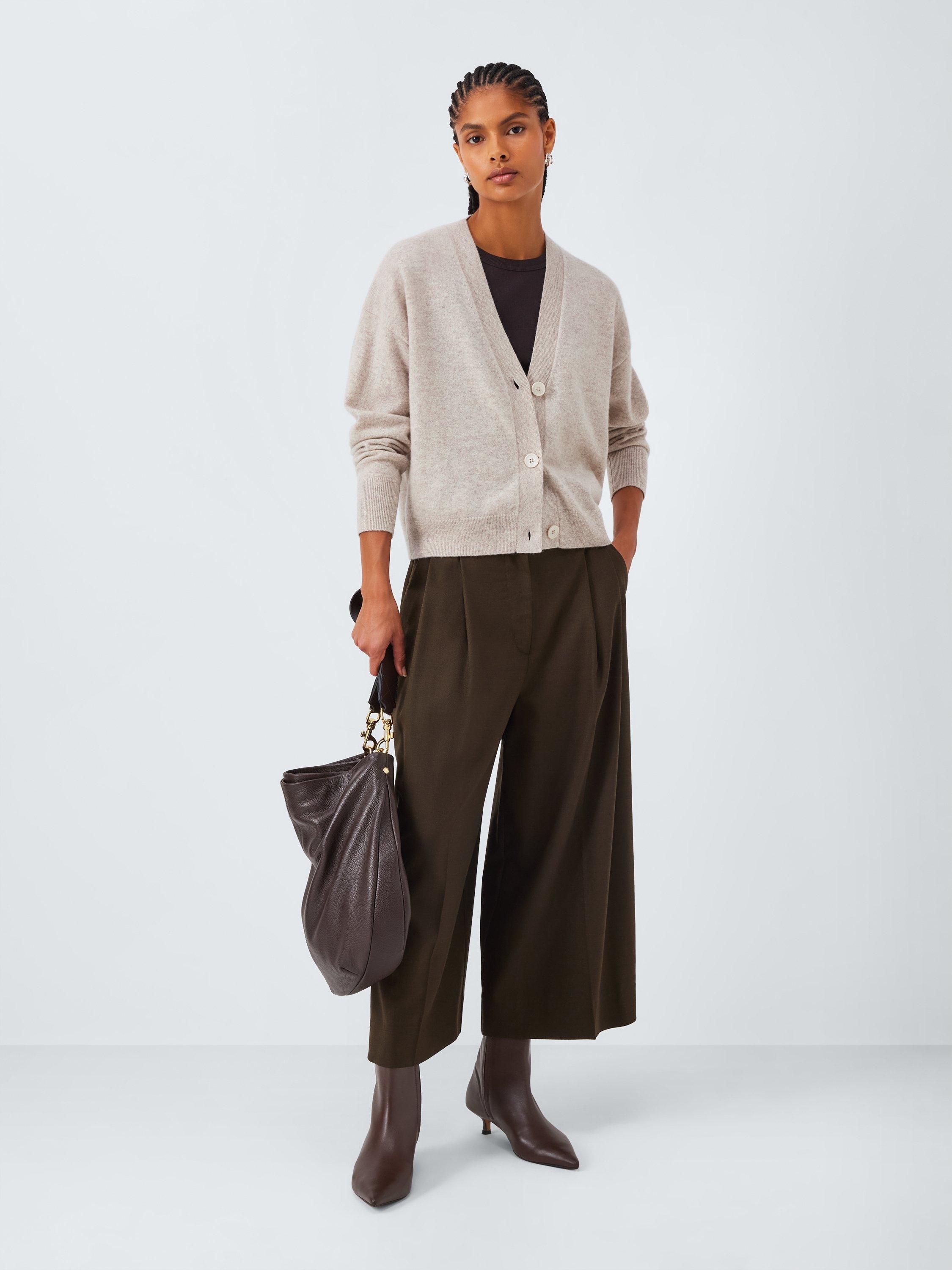 Product image 3 of 6, which shows John Lewis Cashmere V-Neck Cardigan, Oatmeal, 8