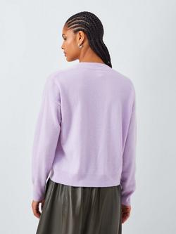 John Lewis Cashmere V-Neck Cardigan - view 2, Lilac