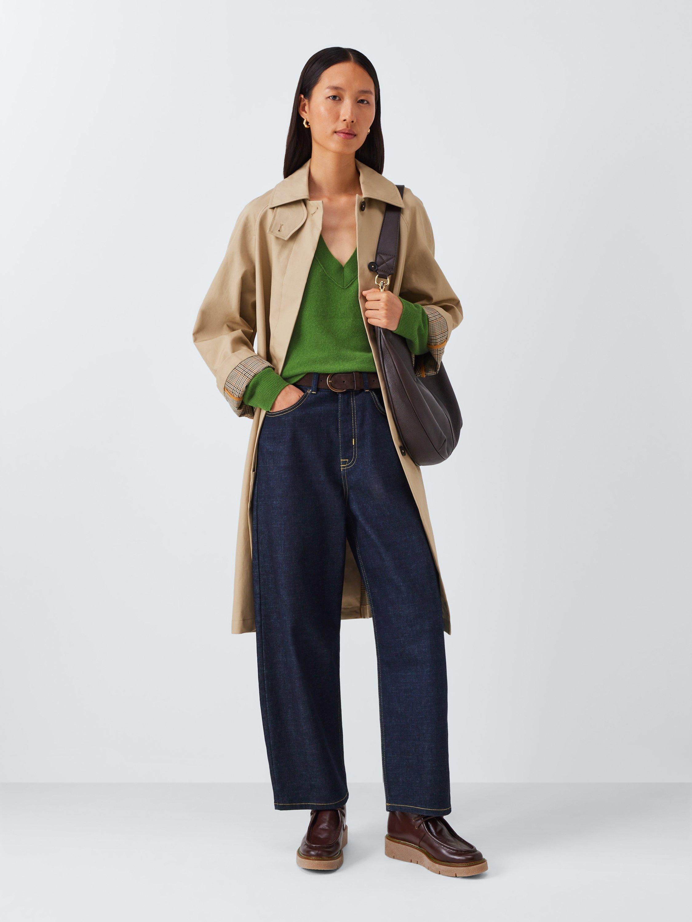 Product image 3 of 6, which shows John Lewis V-Neck Cashmere Jumper, Green, 8
