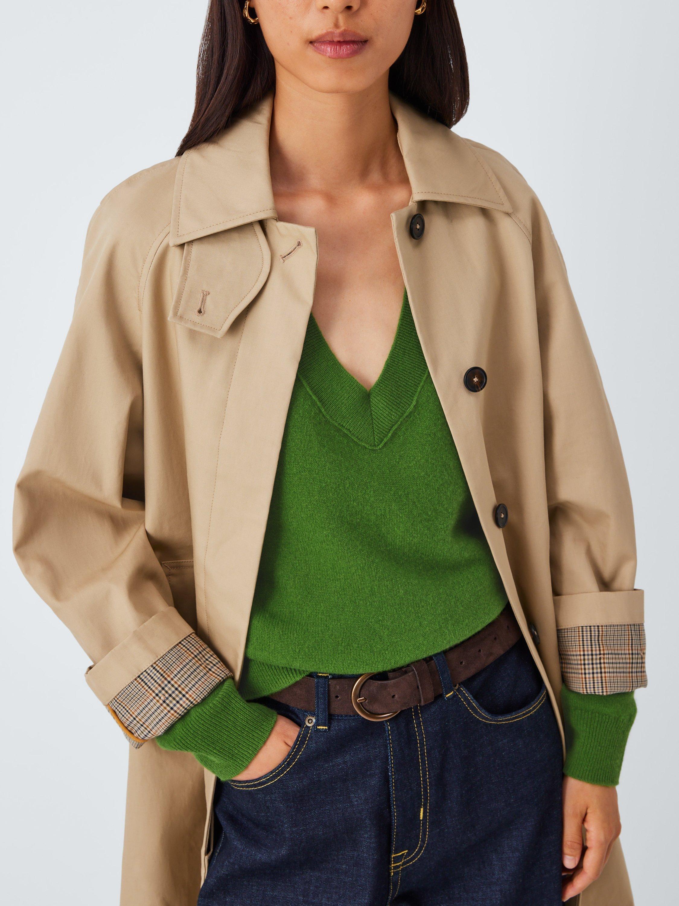 Product image 5 of 6, which shows John Lewis V-Neck Cashmere Jumper, Green, 8