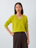 John Lewis V-Neck Cashmere Jumper, Lime Green