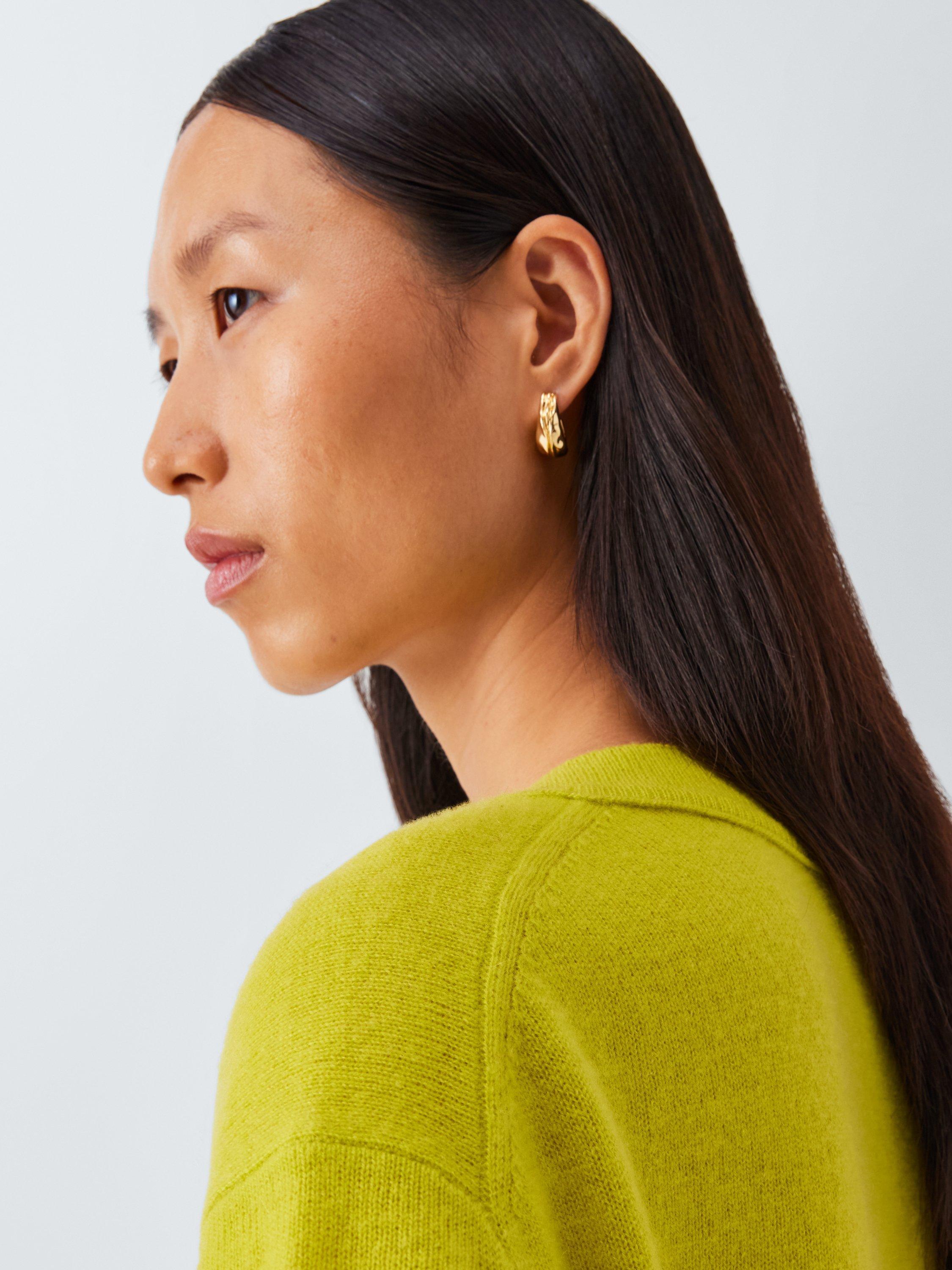 Product image 5 of 6, which shows John Lewis V-Neck Cashmere Jumper, Lime Green, 8