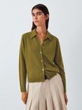 John Lewis Cashmere Collar Cardigan, Green