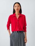 John Lewis Cashmere Collar Cardigan, Red