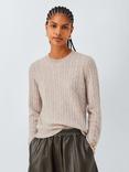 John Lewis Cashmere Cable Knit Jumper, Beige