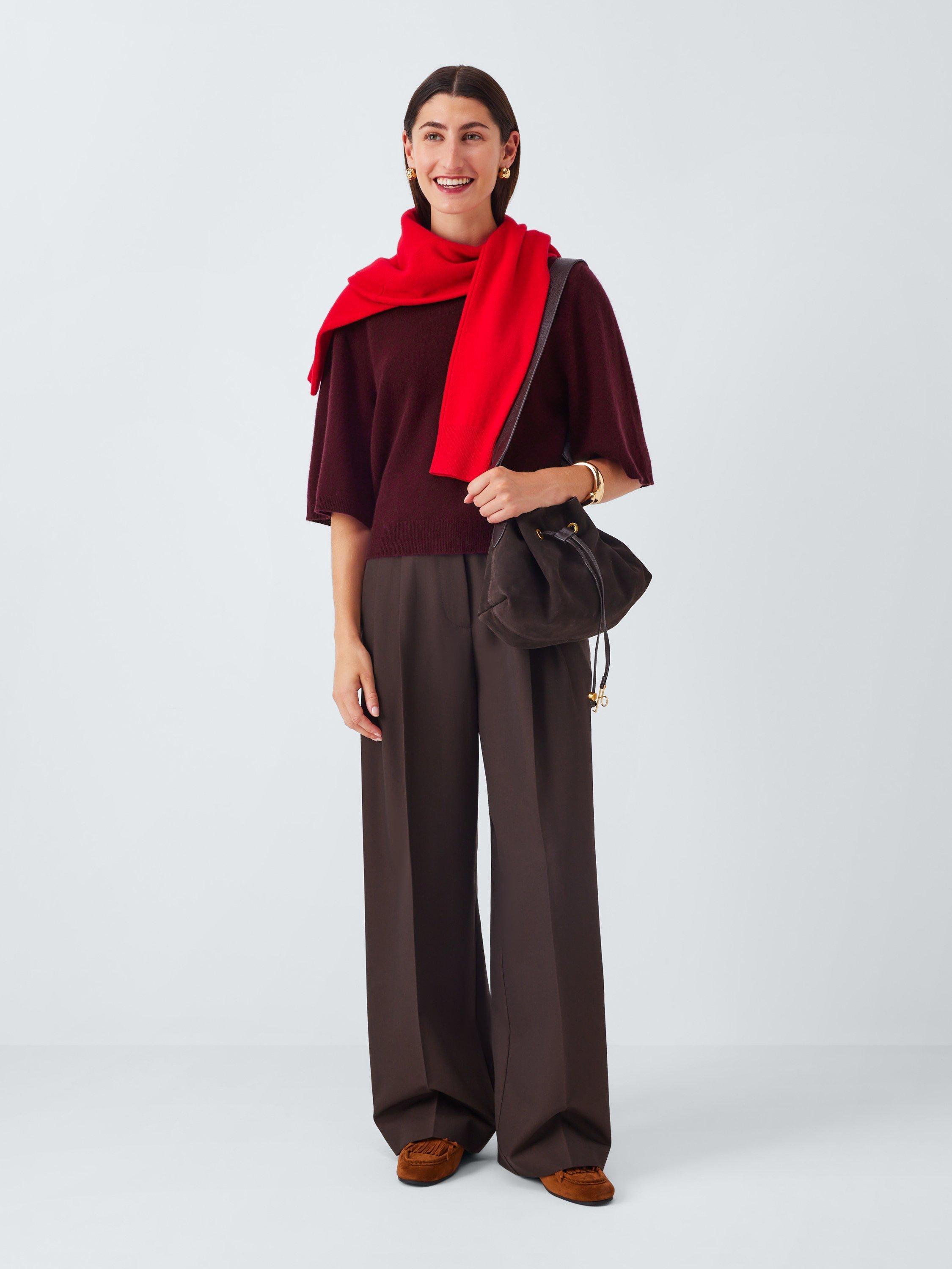 Product image 3 of 6, which shows John Lewis Half Sleeve Crew Neck Cashmere Jumper, Berry, 8