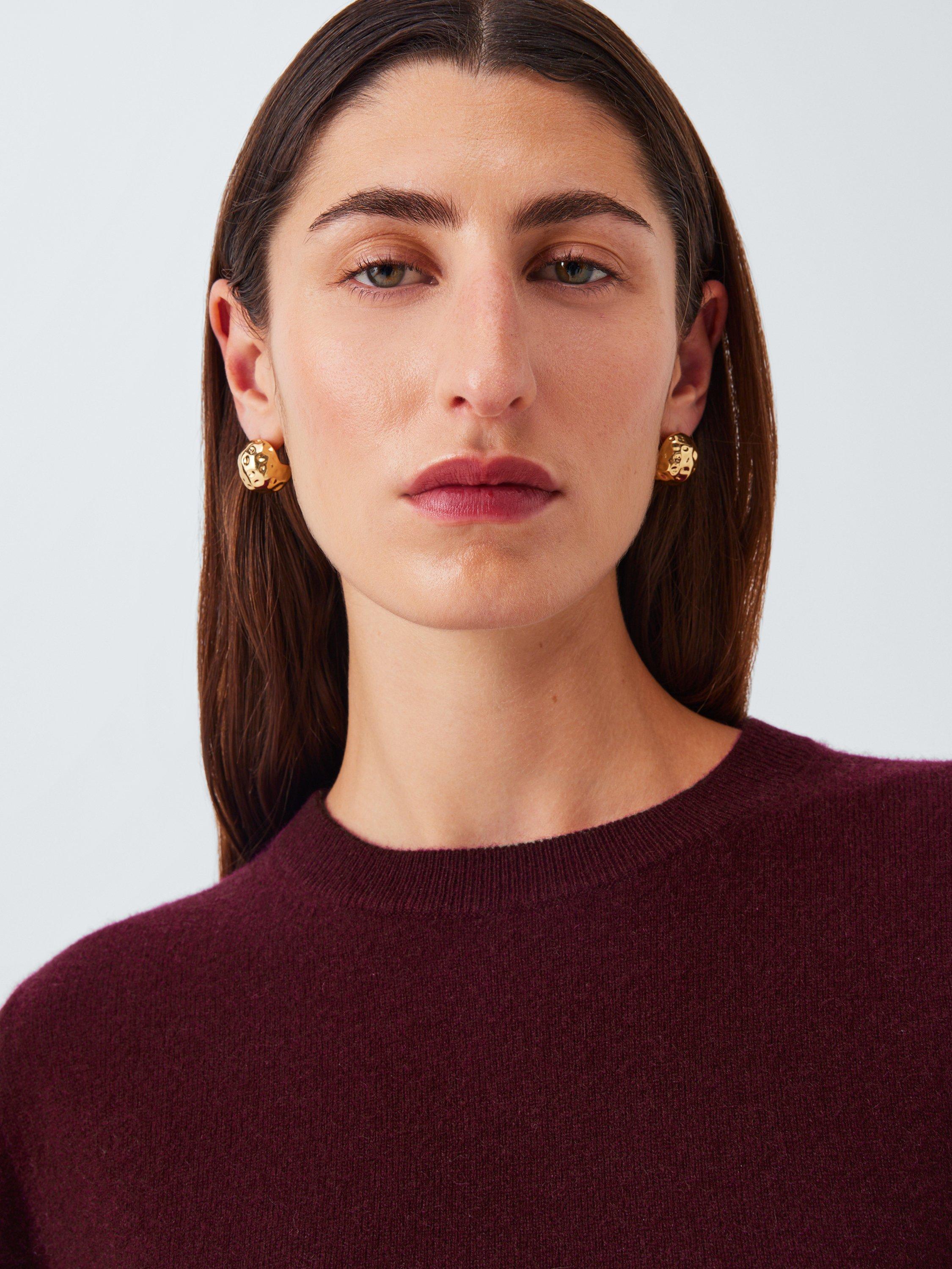 Product image 5 of 6, which shows John Lewis Half Sleeve Crew Neck Cashmere Jumper, Berry, 8