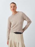 John Lewis Cashmere Crew Neck Button Trim Jumper