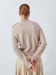 John Lewis Cashmere Crew Neck Button Trim Jumper